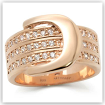 Ring - CZ Rose Buckle