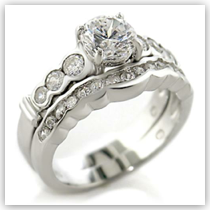 Round Stone Wedding Set