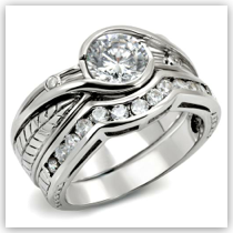 Ring - 2 Piece Leaf Wedding Set